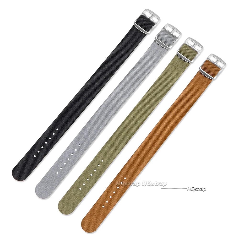 HQstrap 20mm Nylon Watch Strap Universal Brown Green Black Military Sport Band Replacement