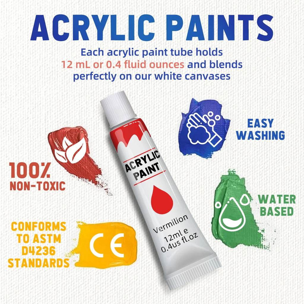 CowLost | painting-canvas-product_id-acrylic-paint-set-12-24-colors-12ml-non-toxic-for-canvas-wood-fabric-glass-rock |3