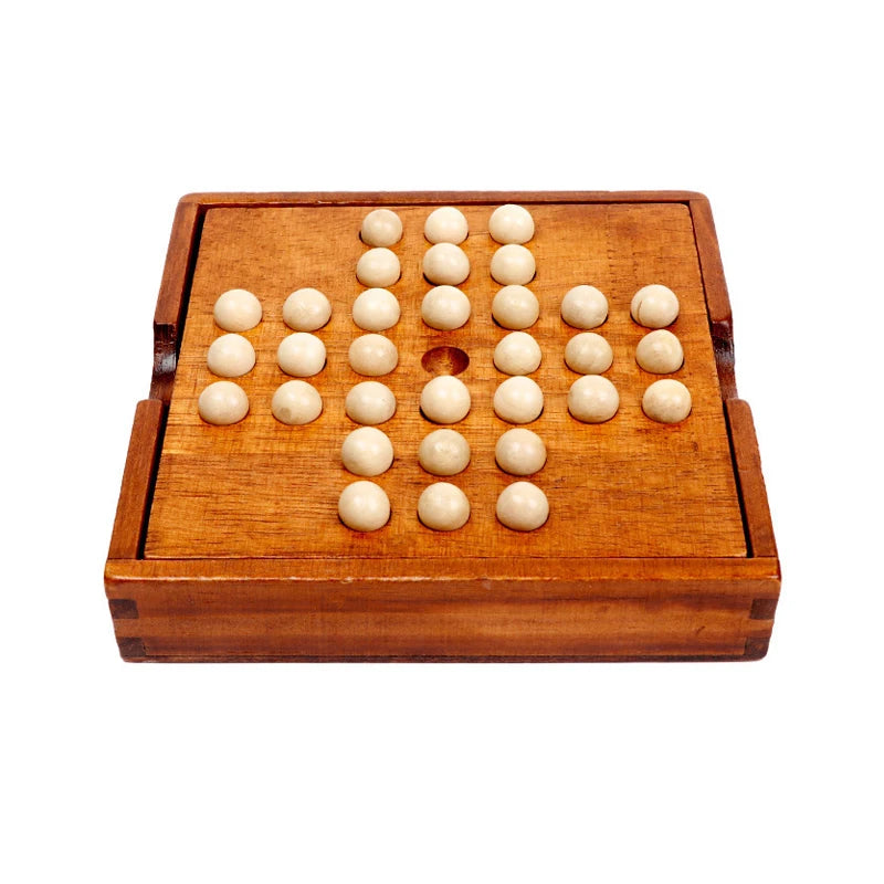 CowLost | wood-single-player-chess-marble-solitaire-board-game-iq-logic-challenges-for-adults |3