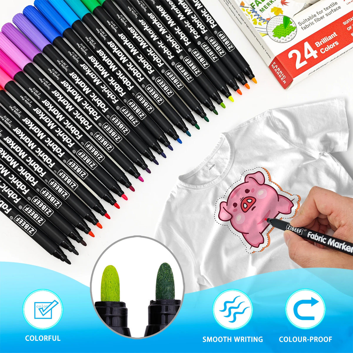 CowLost | markers-product_id-12-24-color-permanent-fine-tip-fabric-markers-for-clothes-bags-textile-canvas |5