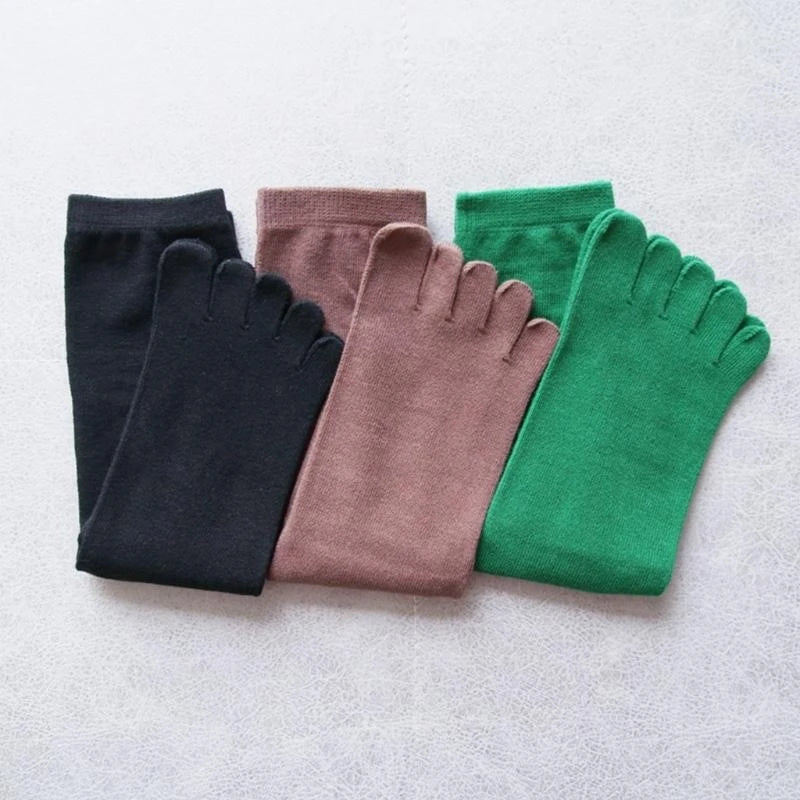 CowLost | product_id-women-s-autumn-breathable-cotton-five-finger-long-tube-toe-socks |7
