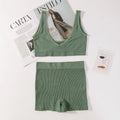 CowLost | product_id-seamless-wireless-v-neck-bra-and-soft-shorts-set-for-women-comfort |13