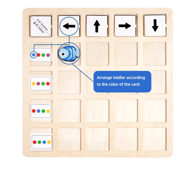 Wooden Montessori Educational Logic and Color Cognition Board Game for Children