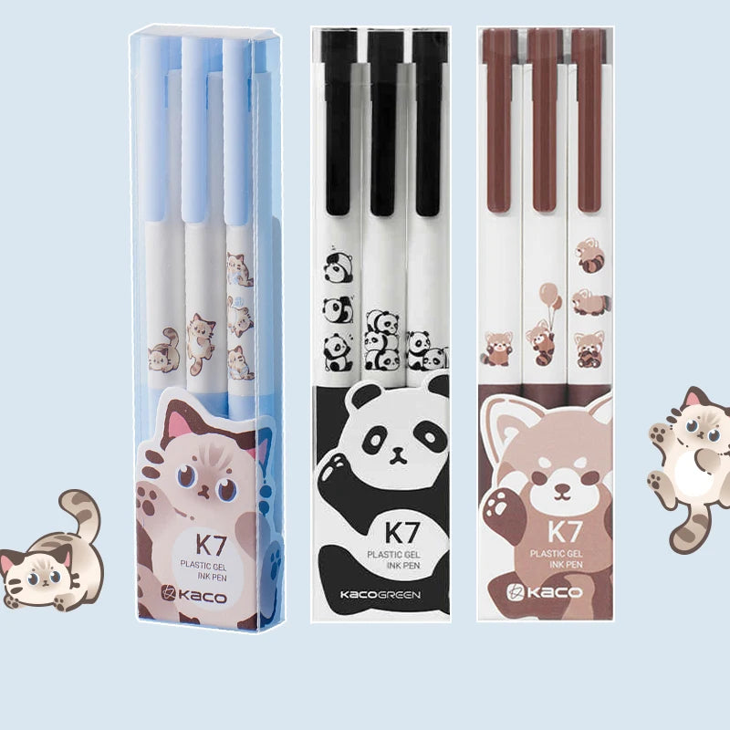 CowLost | product_id-kaco-k7-kawaii-gel-pen-0-5mm-black-ink-cute-cat-design-quick-dry-stationery |5