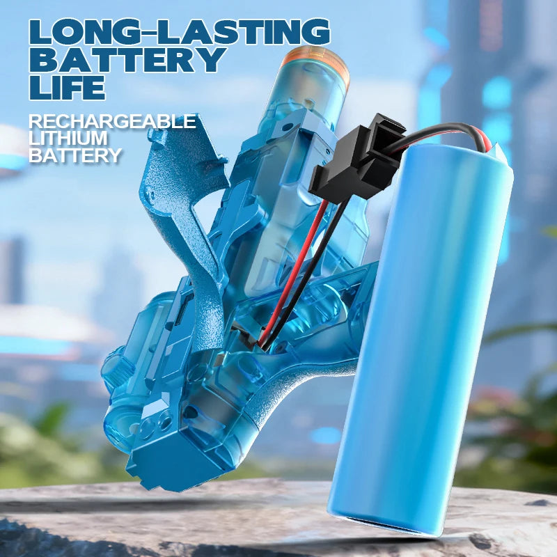 Electric Automatic Water Gun with Continuous Firing and Lights for Outdoor Use