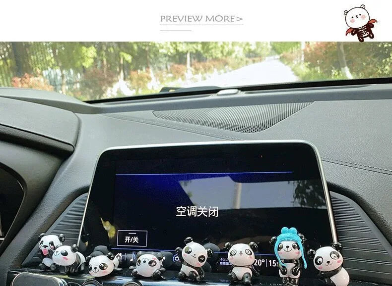 CowLost | product_id-8pcs-mini-giant-panda-car-dashboard-ornaments-navigator-screen-decorations-gift-set |11