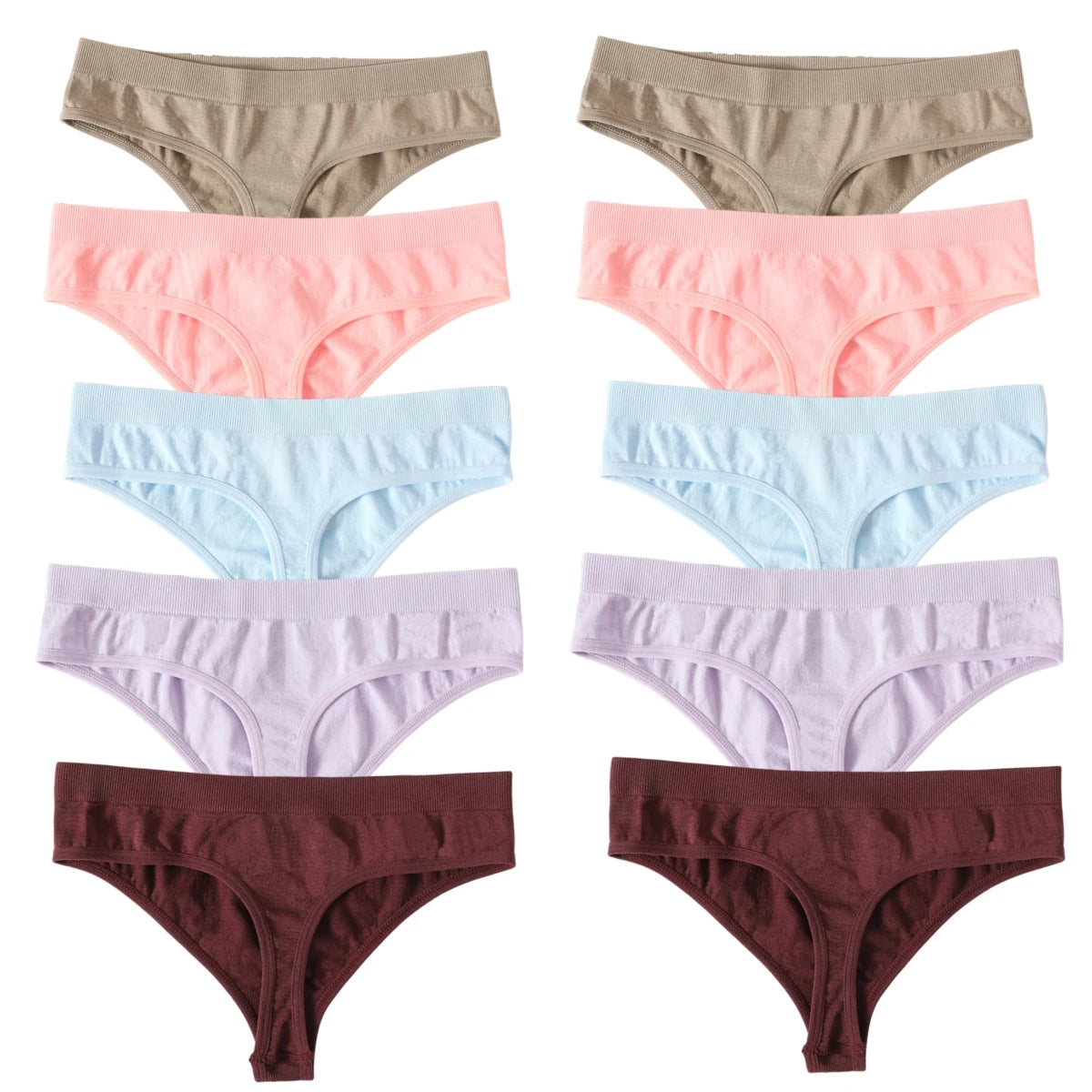 CowLost | product_id-10pcs-womens-seamless-low-waist-g-string-thong-panties-m-xl-sexy-underwear |17