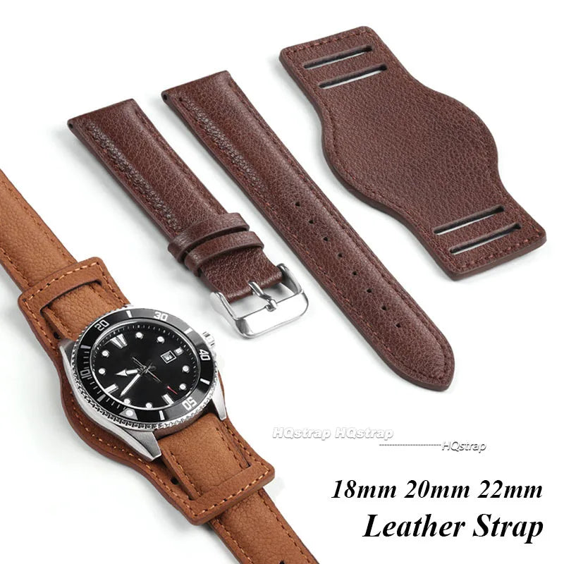 CowLost | product_id-genuine-leather-watch-strap-18mm-20mm-22mm-retro-black-brown-coffee-for-seiko-unisex |8