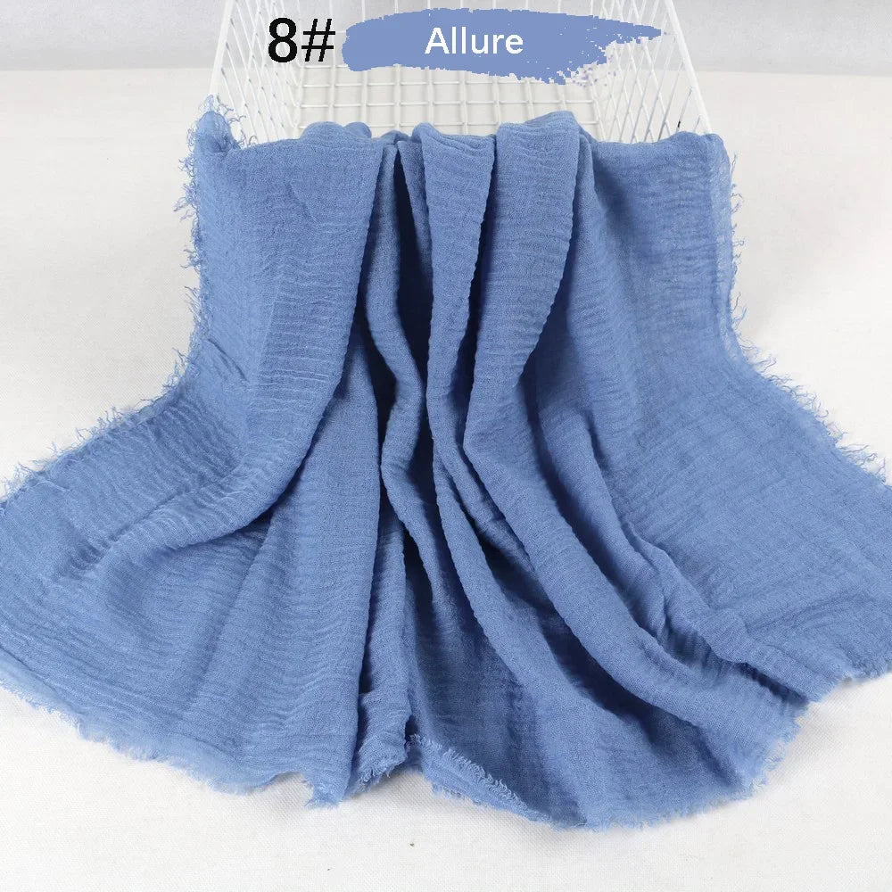 180X90CM Muslim Women Crinkle Hijab Soft Cotton Scarf