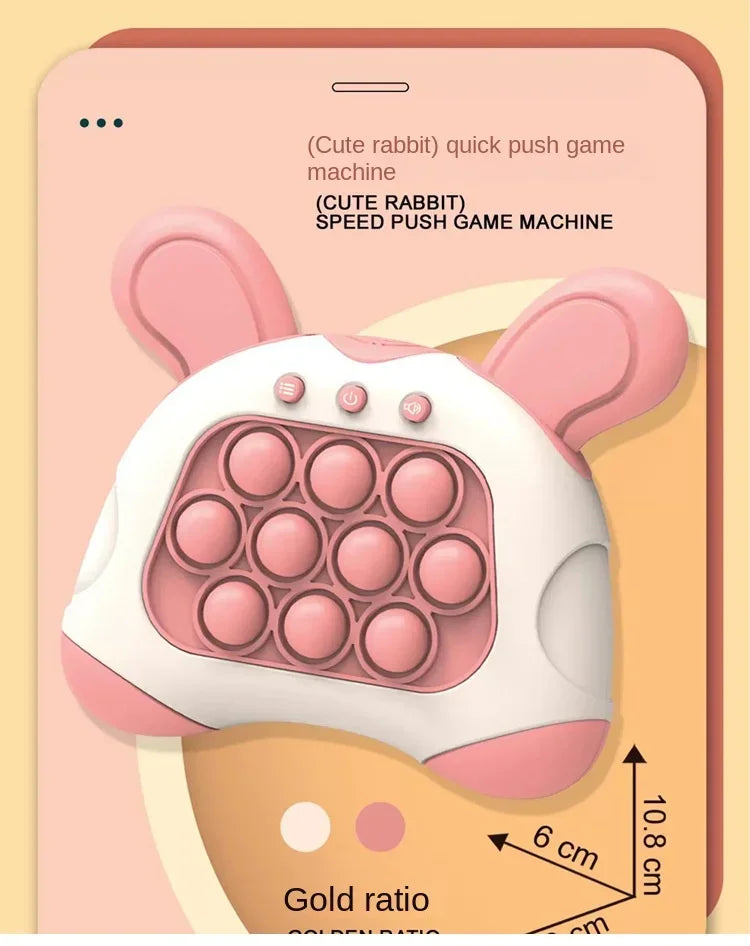 Children's Quick Push Pop Light-Up Electronic Bubble Whack-a-Mouse Game Toy Decompress Christmas Gift