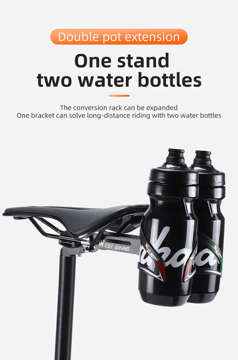 CowLost | west-biking-water-bottle-cage-extension-bracket-bike-saddle-rear-bottle-cage-adapter-seatpost-universal-bicycle-bottle-holder |12