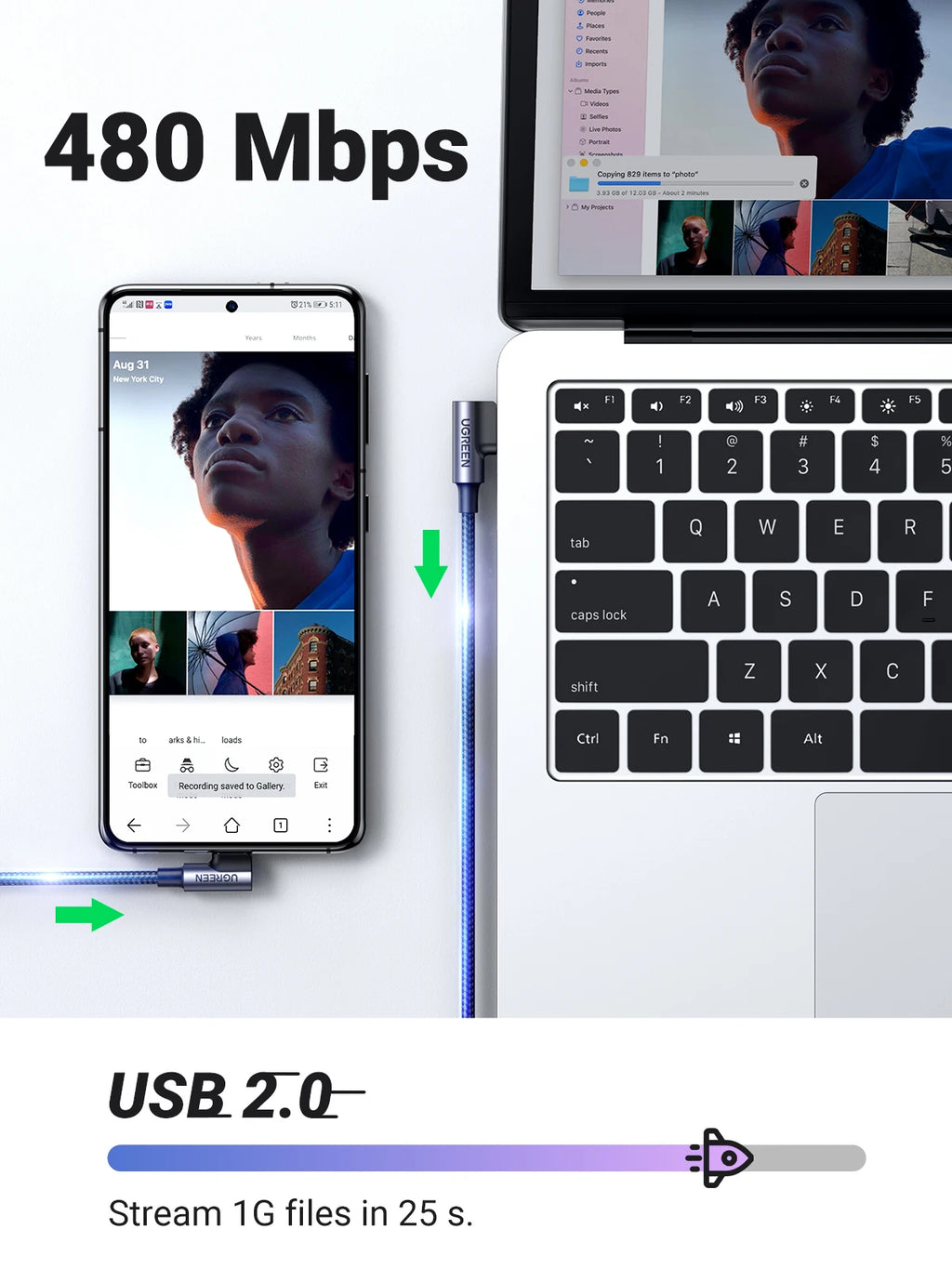 CowLost | ugreen-90-degree-usb-c-cable-nylon-fast-charge-usb-type-c-cable |3