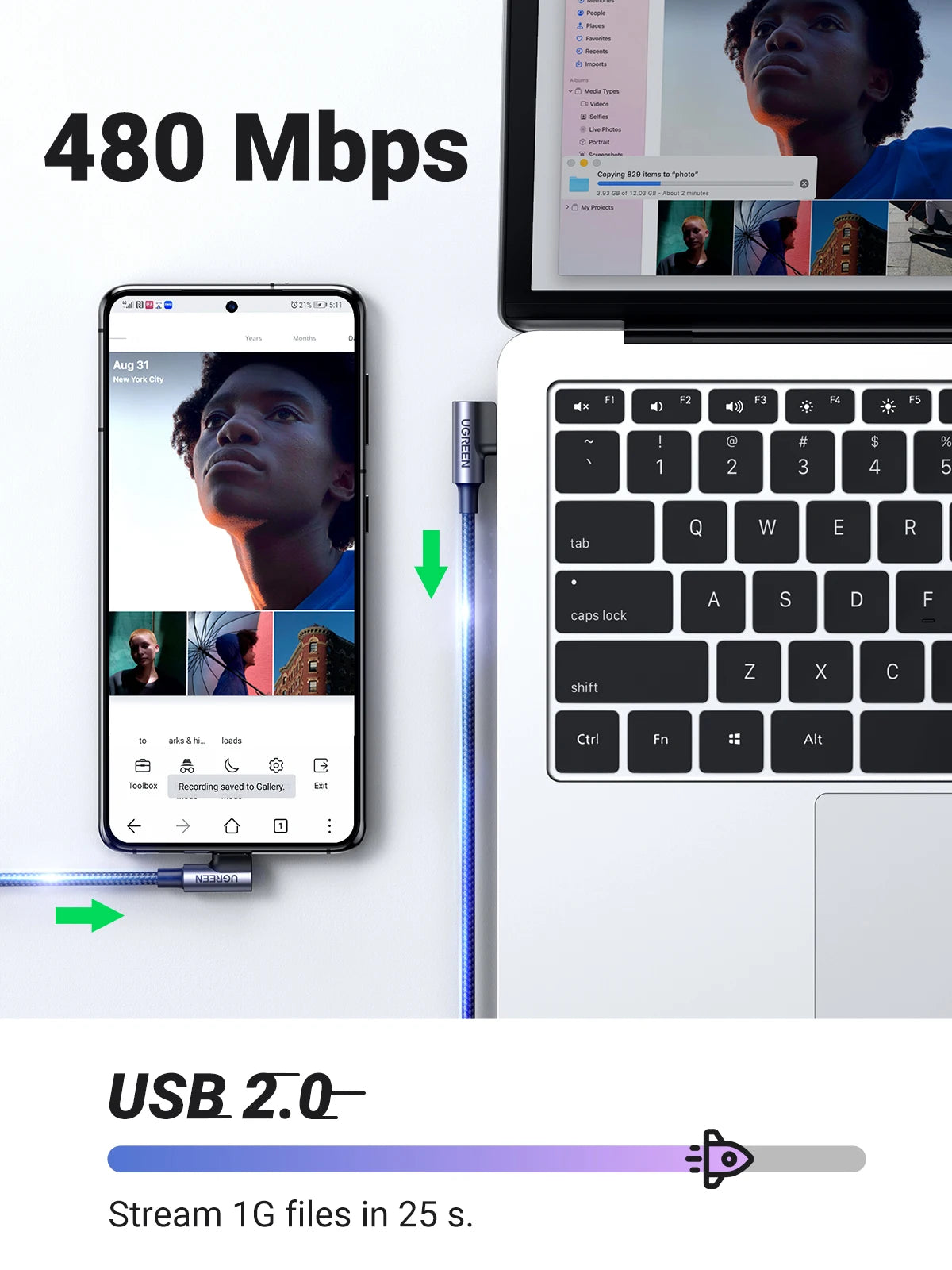 CowLost | ugreen-90-degree-usb-c-cable-nylon-fast-charge-usb-type-c-cable |3