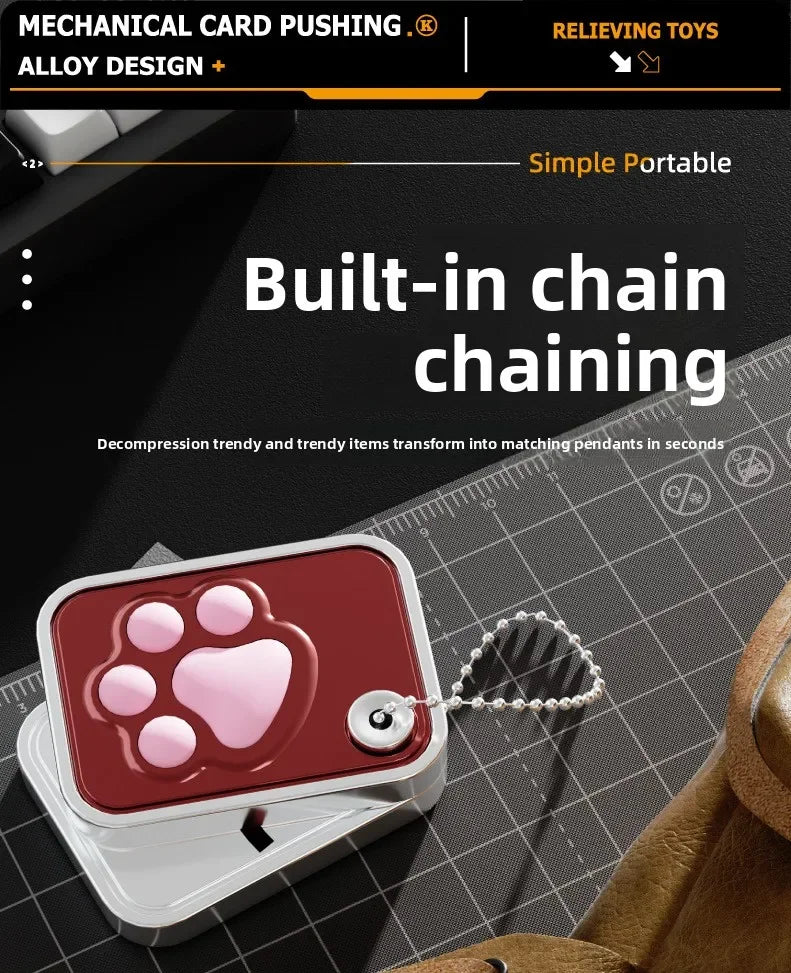 Mechanical Card Pushing Decompression Cat Claw Alloy Mini Fingertip Rotating Toy