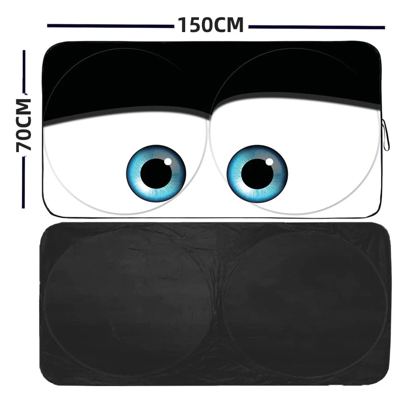 150*70CM Cartoon Eye Car Sunshade Front Window Cover UV Protection