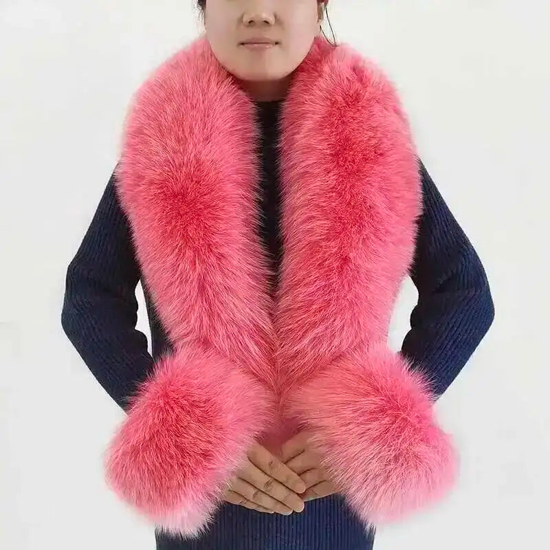 CowLost | winter-natural-fox-fur-scarf-and-cuff-set |41