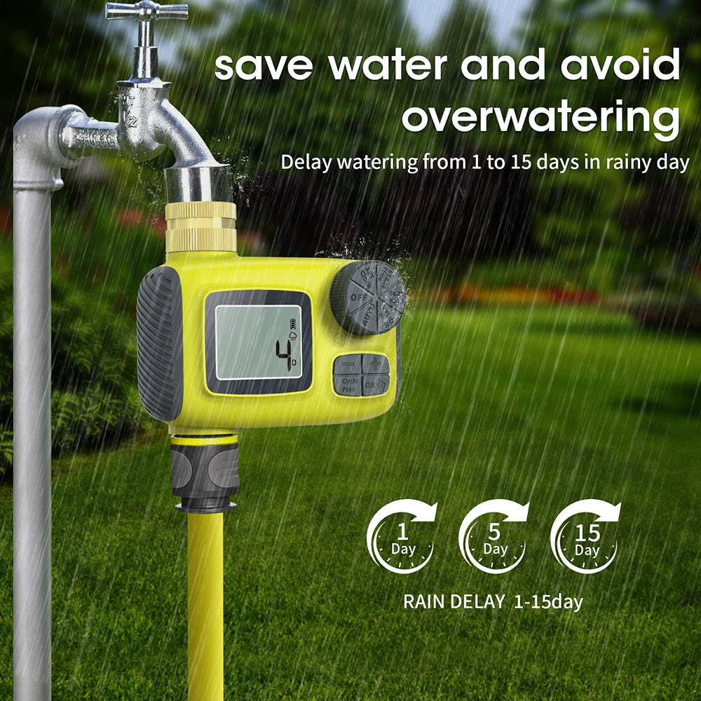 Intelligent 1-3 Zone Automatic Solar Water Timer Irrigation Controller for Garden Lawn