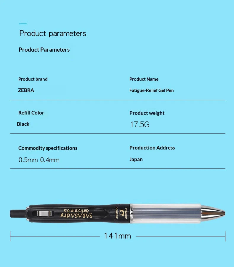 CowLost | product_id-zebra-jjz49-quick-dry-gel-pen-0-4-0-5mm-retractable-cushion-grip-transparent-design-for-exams-writing |13