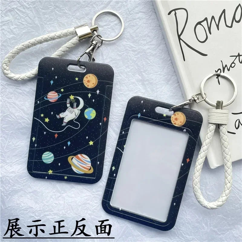 1Pc Solid Color Student Bus ID Card Protective Cover