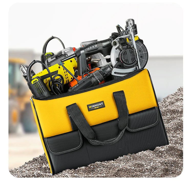 CowLost | product_id-17-inch-large-tool-bag-with-6-exterior-pockets-for-electricians-and-diy-enthusiasts |10