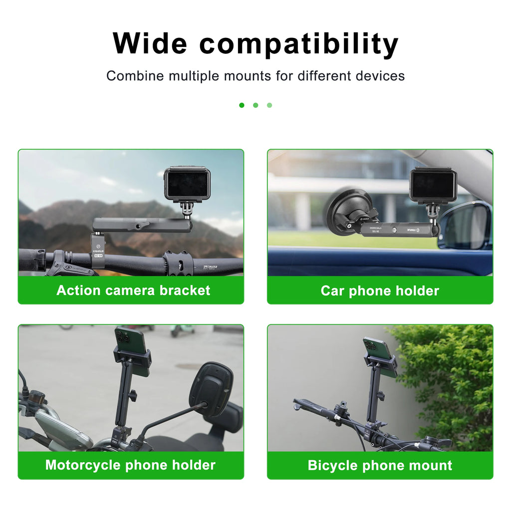 CowLost | product_id-fanaue-aluminum-double-socket-arm-17mm-ball-motorcycle-phone-gps-holder-for-garmin |5
