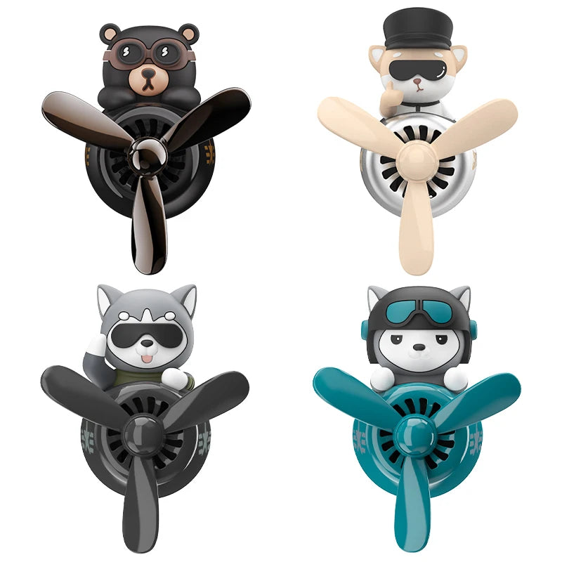 CowLost | product_id-rotating-pilot-bear-car-air-freshener-vent-clip-ocean-scent-diffuser |4