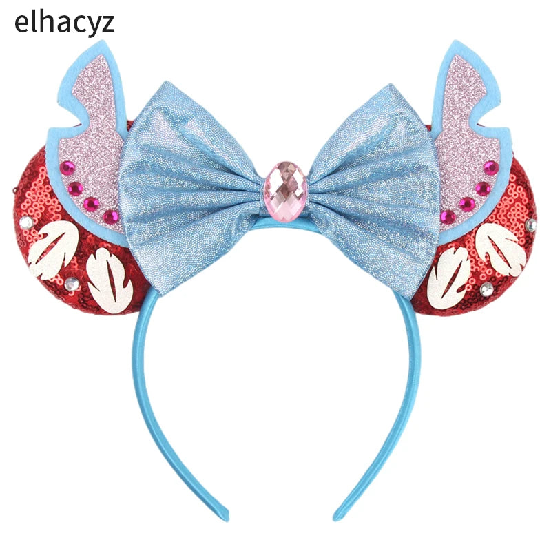 CowLost | cartoon-lilo-stitch-head-band-girls-sequins-bow-hairband |43