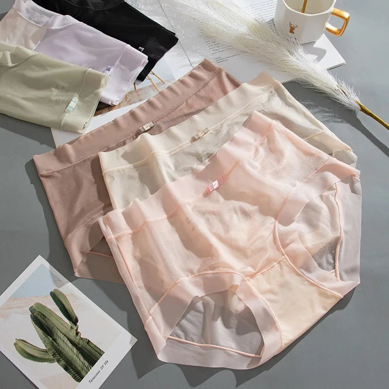 CowLost | product_id-4pcs-women-silky-quick-dry-seamless-low-rise-briefs-summer-panties |8