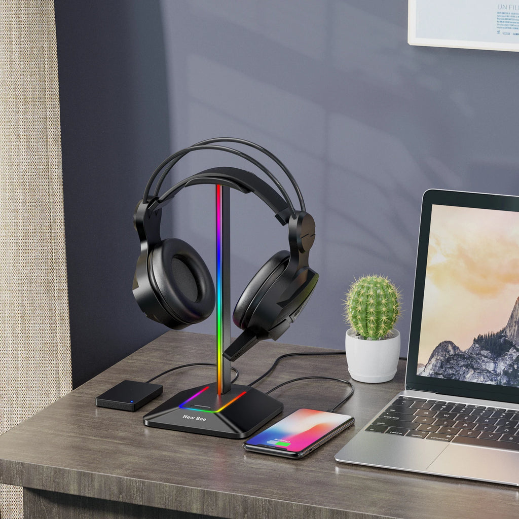 CowLost | mobile-phone-cases-new-bee-z8-rgb-headphone-stand-with-usb-ports |11