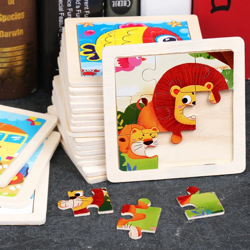 CowLost | fencing-barriers-3d-wooden-baby-puzzle-toy-11x11cm-educational-montessori |3