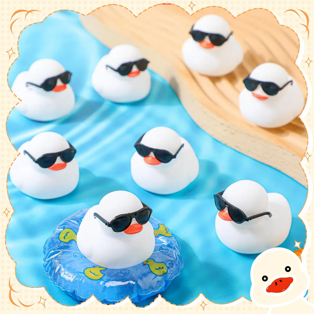 CowLost | product_id-6-12-24-48pcs-white-mini-rubber-duck-bath-toys-squeak-float-for-toddlers |1