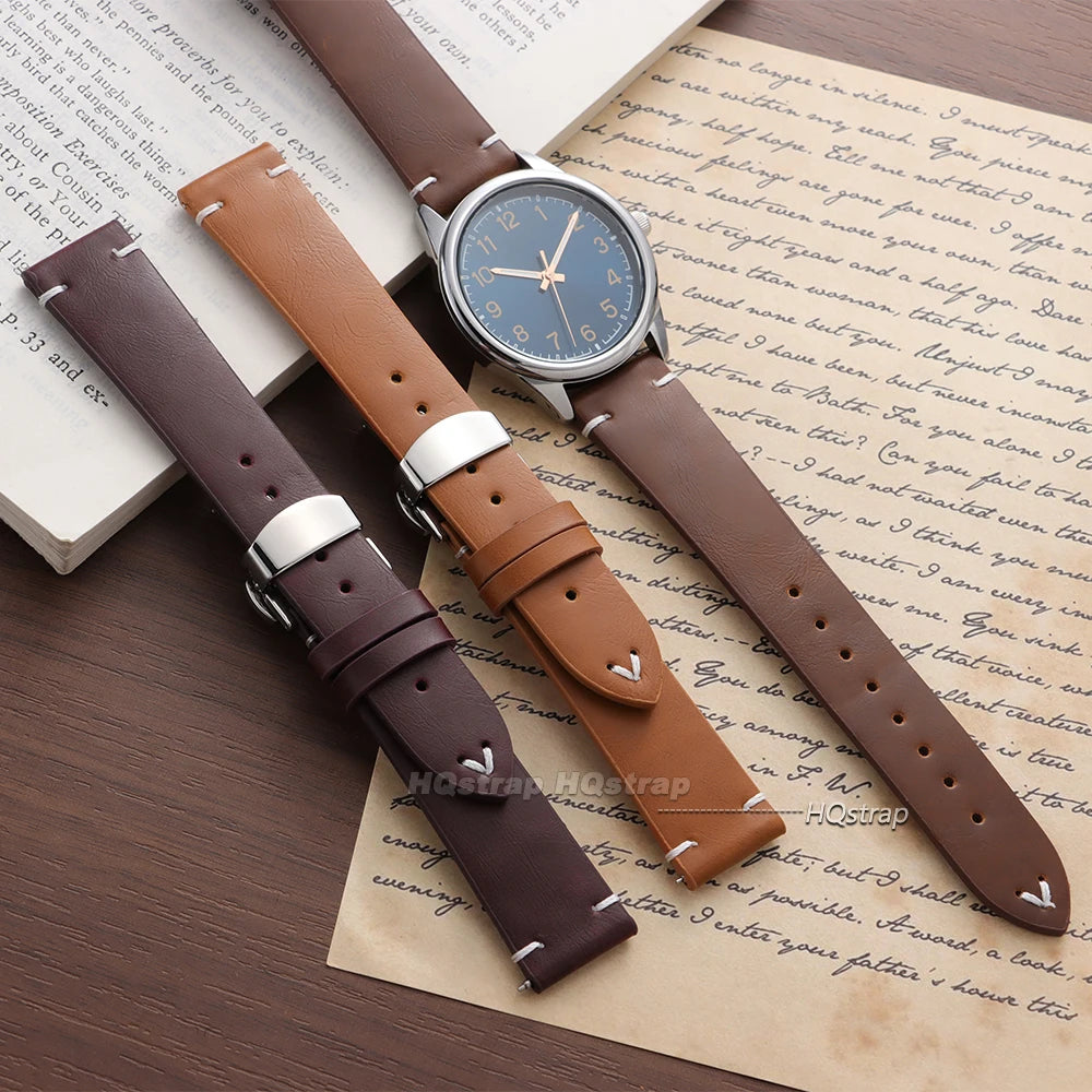 CowLost | bracelets-product_id-quick-release-cowhide-leather-watch-strap-18-22mm-for-omega-seiko-with-butterfly-buckle |4