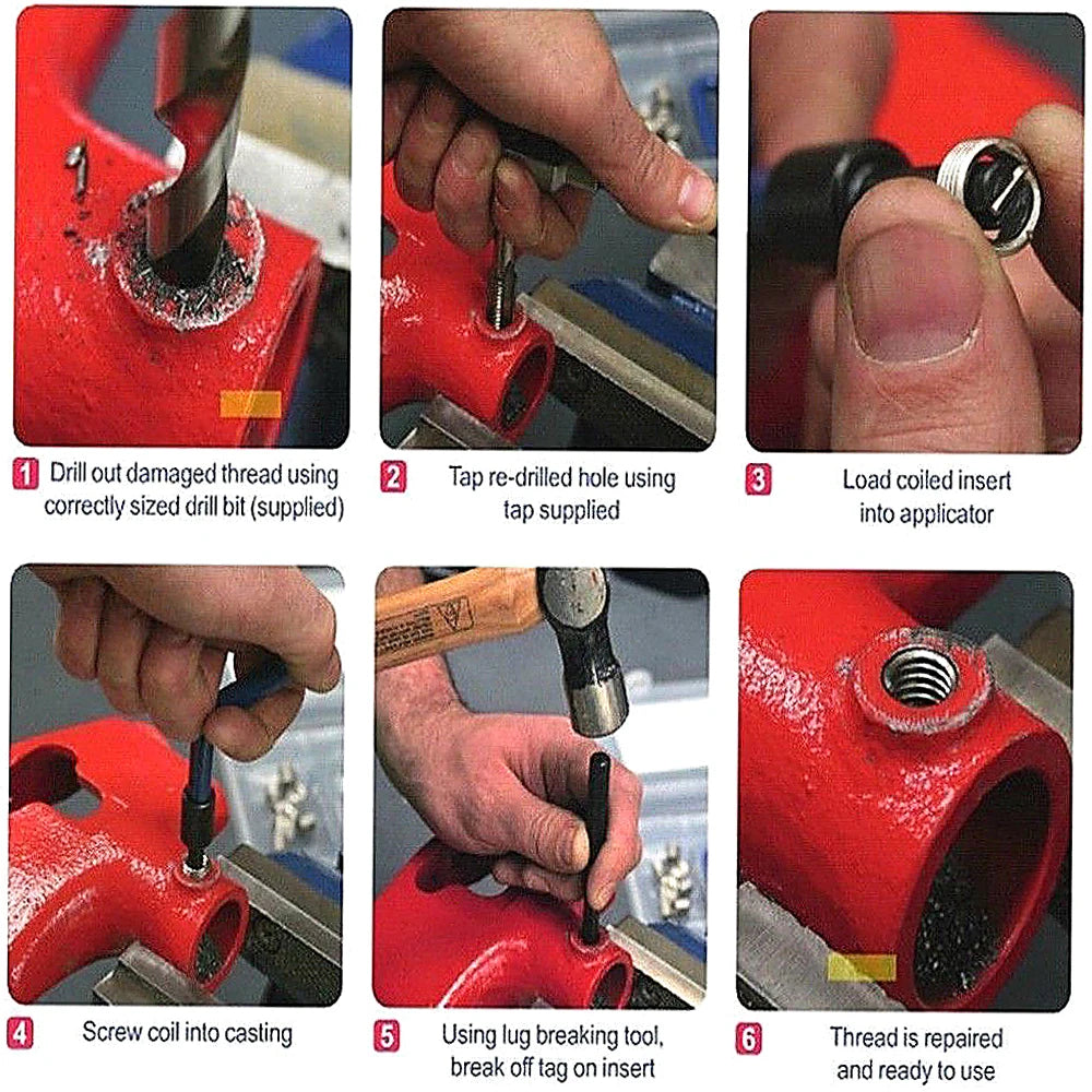 CowLost | product_id-15pcs-metric-helicoil-thread-repair-kit-m5-m14-m12x1-5-for-car-coil-tools |20