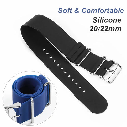 CowLost | 18mm-20mm-22mm-one-piece-silicone-strap-for-casio-soft-rubber-band-for-seiko-black-grey-men-women-replace-bracelet-accessories |1