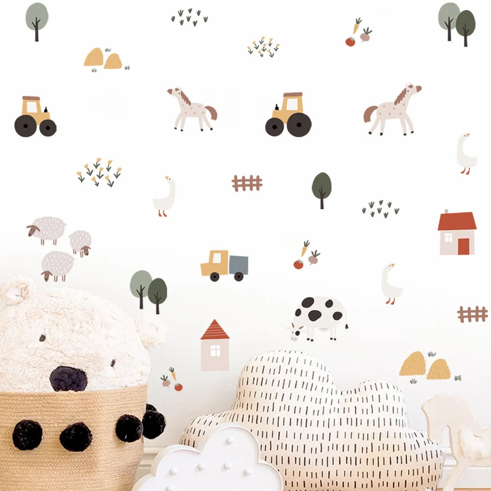 CowLost | wall-decals-product_id-boho-cartoon-cute-cow-farm-animal-vinyl-wall-sticker-removable-nursery-decal |5