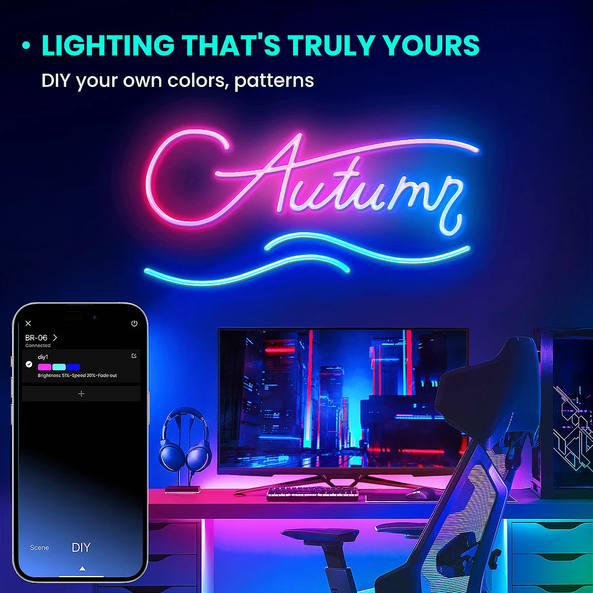Mexllex RGB LED Neon Rope Lights, Music Sync, App & Remote Control, Waterproof Indoor Outdoor