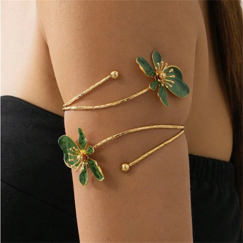 CowLost | vintage-elegant-flower-open-armband-cuff-bracelet-for-women |10