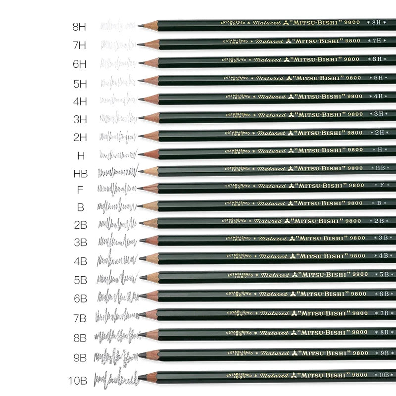 CowLost | product_id-uni-japanese-12pcs-9800-hb-14b-professional-sketch-pencil-set |2
