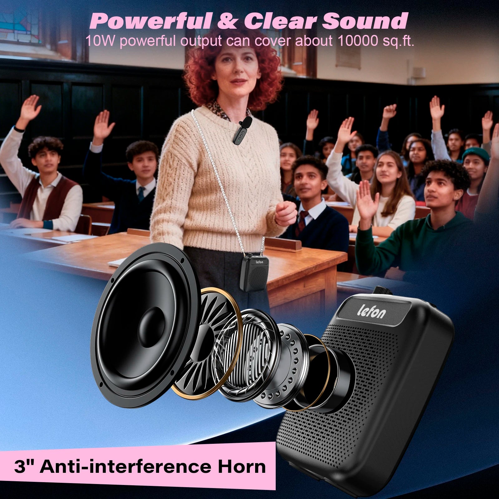 CowLost | product_id-wireless-portable-voice-amplifier-with-lavalier-microphone-rechargeable-clip-on-speaker-for-teachers-and-tour-guides |3