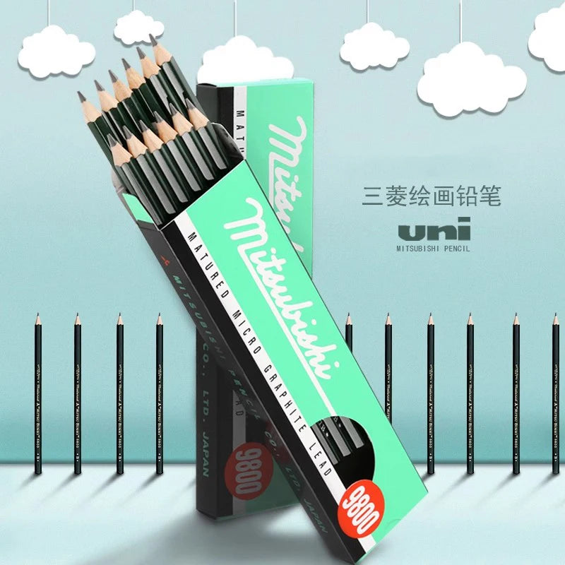 CowLost | product_id-uni-japanese-12pcs-9800-hb-14b-professional-sketch-pencil-set |6