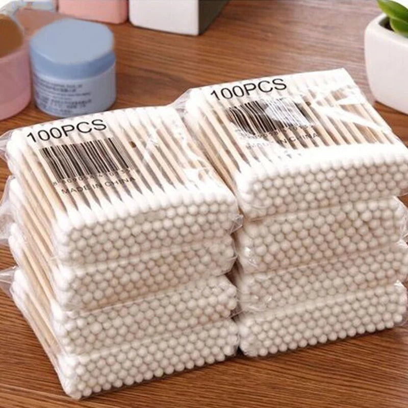 CowLost | 500pcs-double-head-wood-cotton-swab-nose-ears-cleaning |1