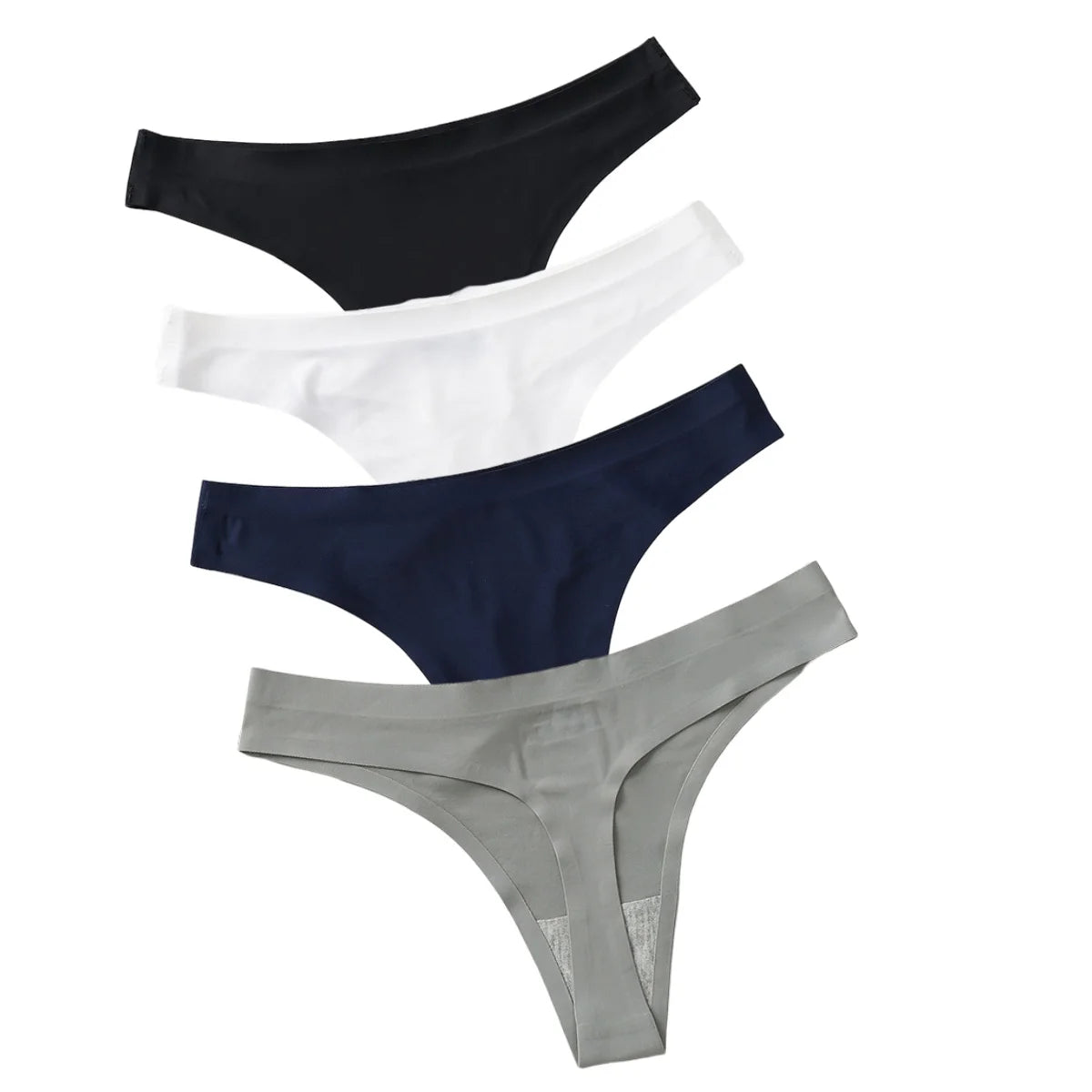 CowLost | product_id-4pcs-women-s-low-waist-seamless-ice-silk-thong-panties-set |16
