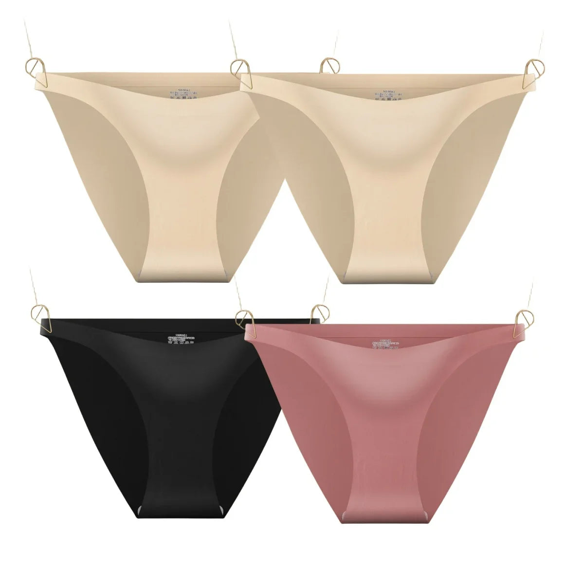 CowLost | product_id-4pcs-women-s-seamless-low-rise-ultra-thin-ice-silk-briefs-solid-colors |15