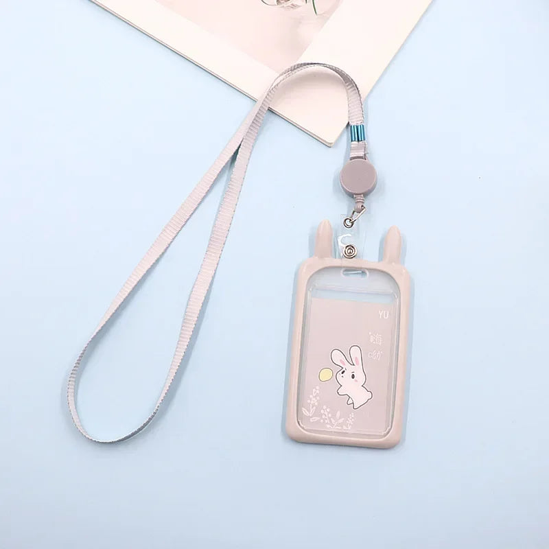 1PC Cute Cartoon Cat Card Holder Bank Identity Bus ID Card Holder
