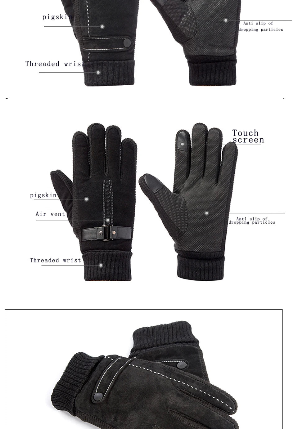 CowLost | winter-men-gloves-genuine-leather-touch-screen-warm |8
