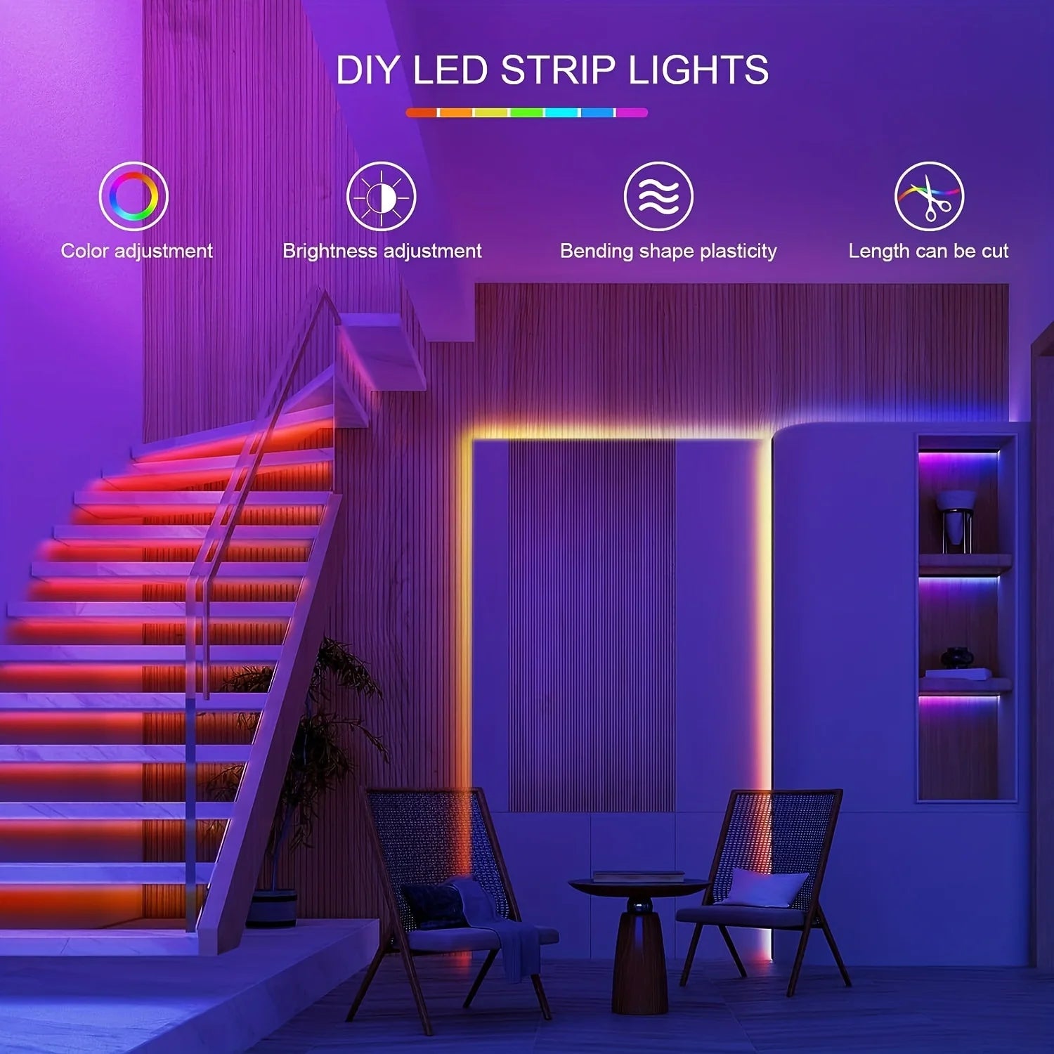 RGB LED Strip Light 40m/30m/20m/15m, Flexible 24V SMD3535, APP Control Music Sync for Room Decor