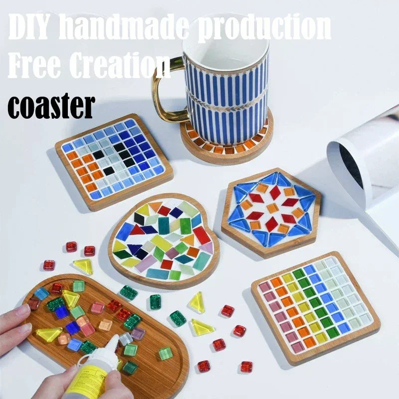 CowLost | product_id-handmade-diy-mosaic-bamboo-cup-mat-coaster-heart-square-parent-child-educational-toy |3