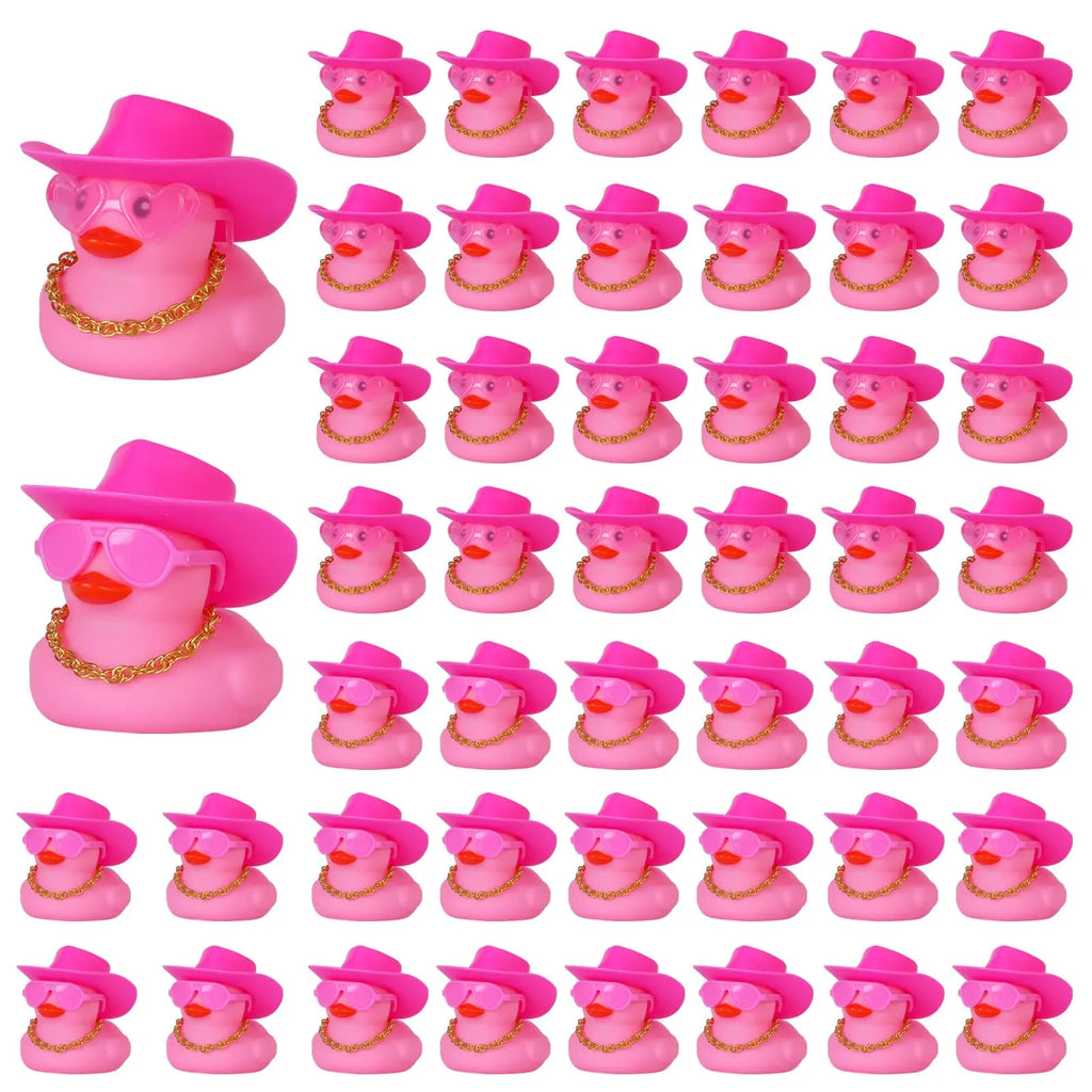 CowLost | product_id-12-24-48pcs-valentine-mini-pink-cowboy-jeep-rubber-ducks-for-party-favors-and-dashboard-decor |1