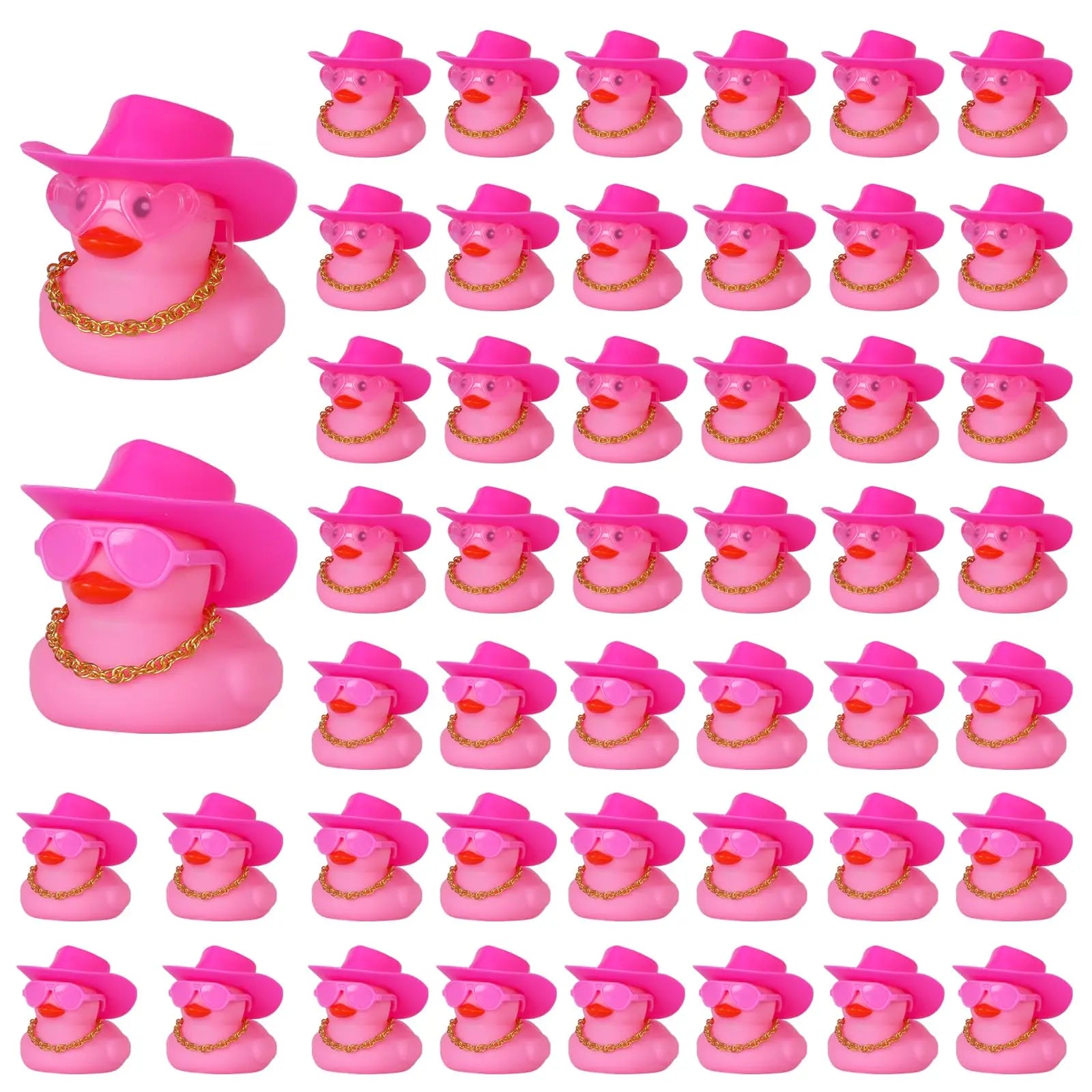 CowLost | product_id-12-24-48pcs-valentine-mini-pink-cowboy-jeep-rubber-ducks-for-party-favors-and-dashboard-decor |1
