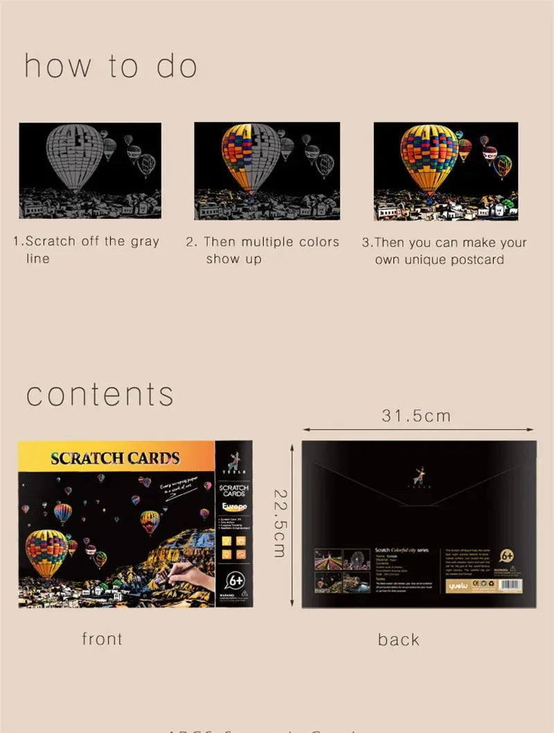CowLost | product_id-4-piece-a4-diy-scratch-painting-set-landscapes-cities-animals |9